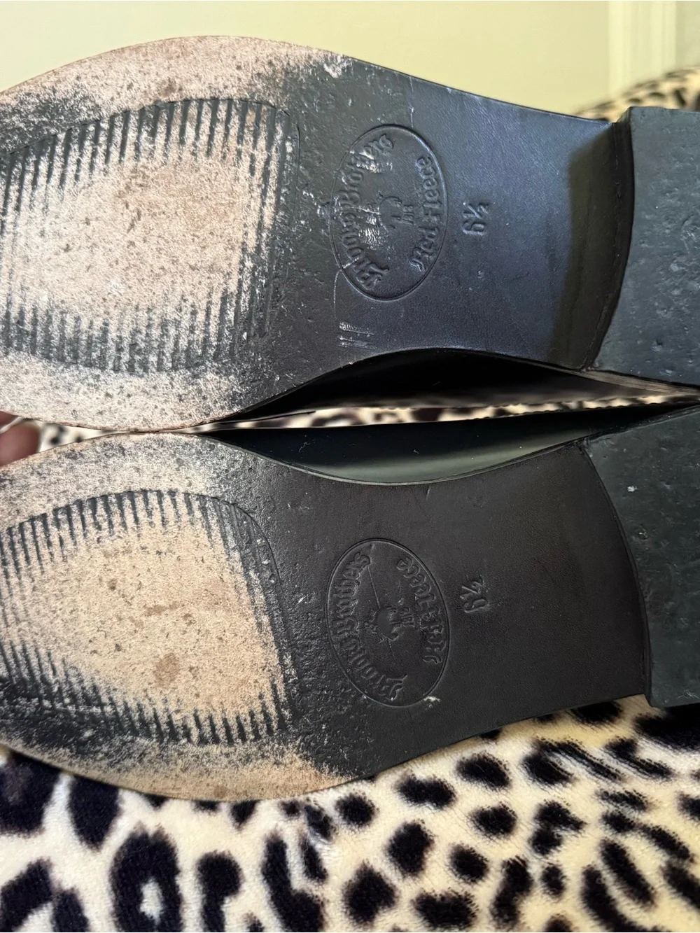 Brooks Brothers Black Leather Tassel Slip-On mules